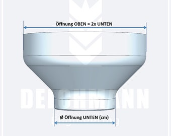 Trichter zum selber konfigurieren - glatte Oberfläche / Abfülltrichter / Adapter in unterschiedlichster Ausführung