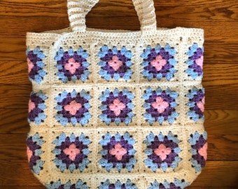 Crochet Granny Square Tote Bag