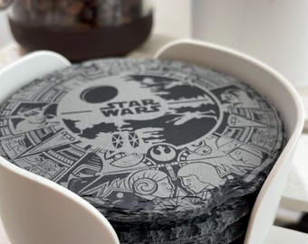Star Wars Slate Coasters - Laser engraved