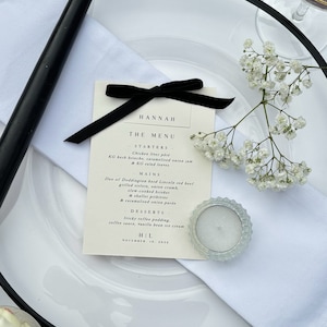 Menú de boda / Menú de boda personalizado / Menú clásico / Temática de dinero antiguo / Boda clásica
