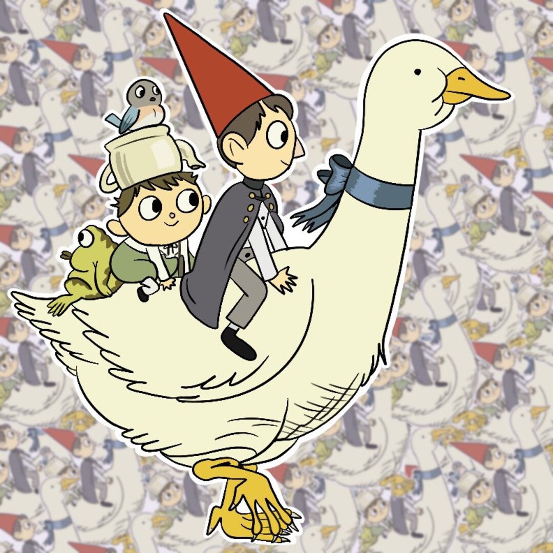 OTGW Inspired Greg and Wirt Riding on Mother Goose Watercolor Sticker ...