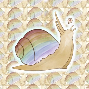 LGBT Pride Colorful Rainbow Living Land Snail Sticker