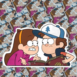 Gravity Falls Inspired | Mabel and Dipper Pines | Conspiracy | Watercolor Sticker