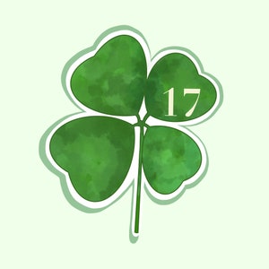 Trèfle à quatre feuilles vert de la Saint-Patrick du 17 mars Sticker