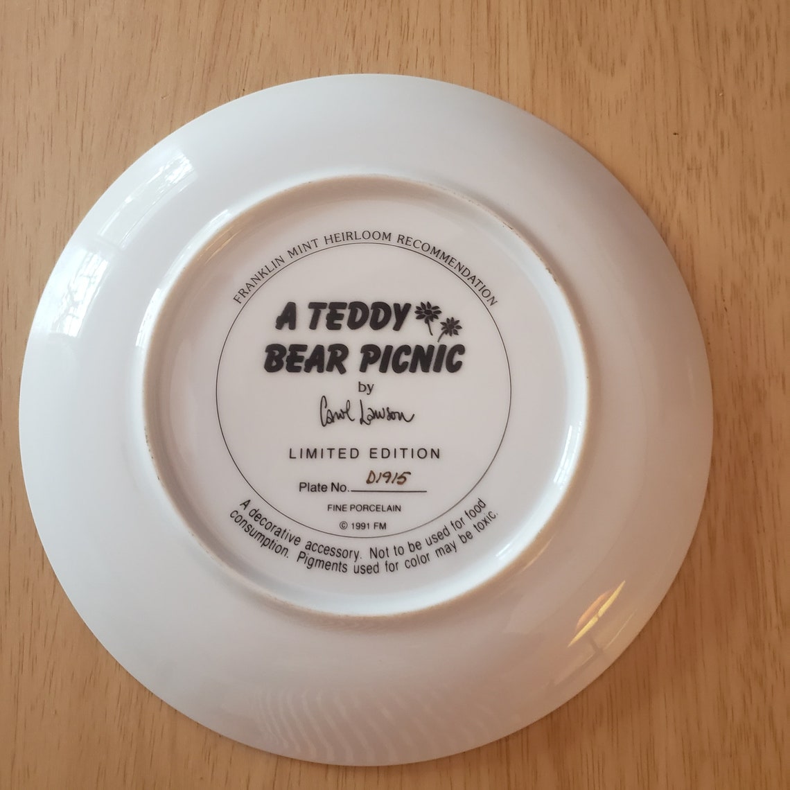 Lot of 3 Franklin Mint Heirloom Teddy Bear Collector Plates by | Etsy