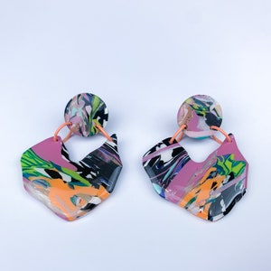 Statement Dangles | POLYMER CLAY EARRINGS | nickel free posts