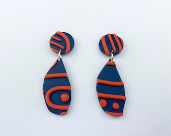 War Eagle, Auburn Game Day Orecchini, ORECCHINI IN ARGILLA POLIMERICA, dichiarazione leggera, post senza nichel,