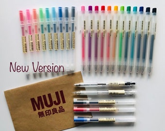 Authentic MUJI pen Set [5/9/12 pcs Set] New Version, 0.38mm/ 0.5mm gel pen,0.7mm ballpoint Pen,Mechanical Pencil, Made in Japan