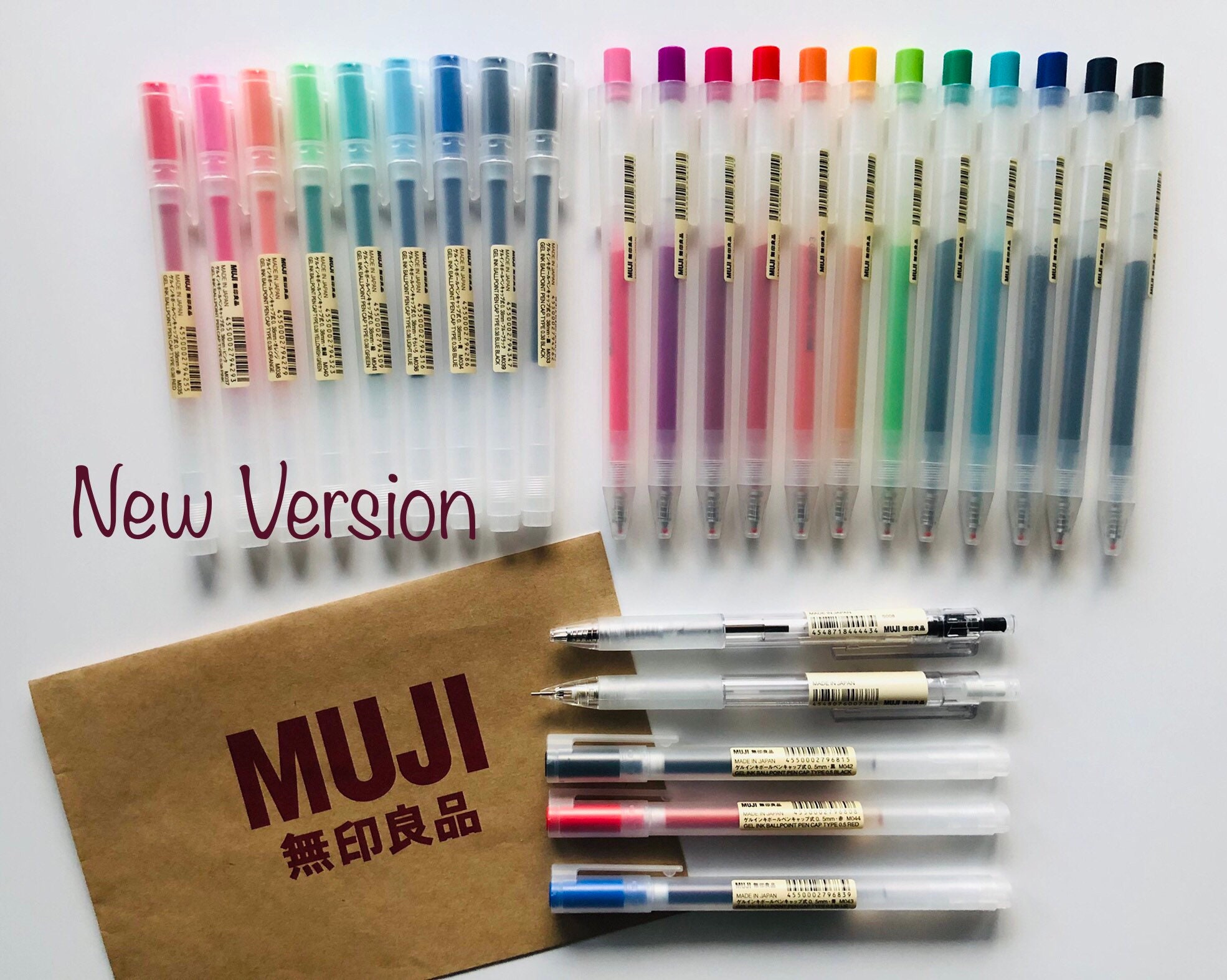 10Pcs Muji Gel Ink Ballpoint Pen Refills Black/Blue/Red 0.38/0.5mm Old Muji  pen