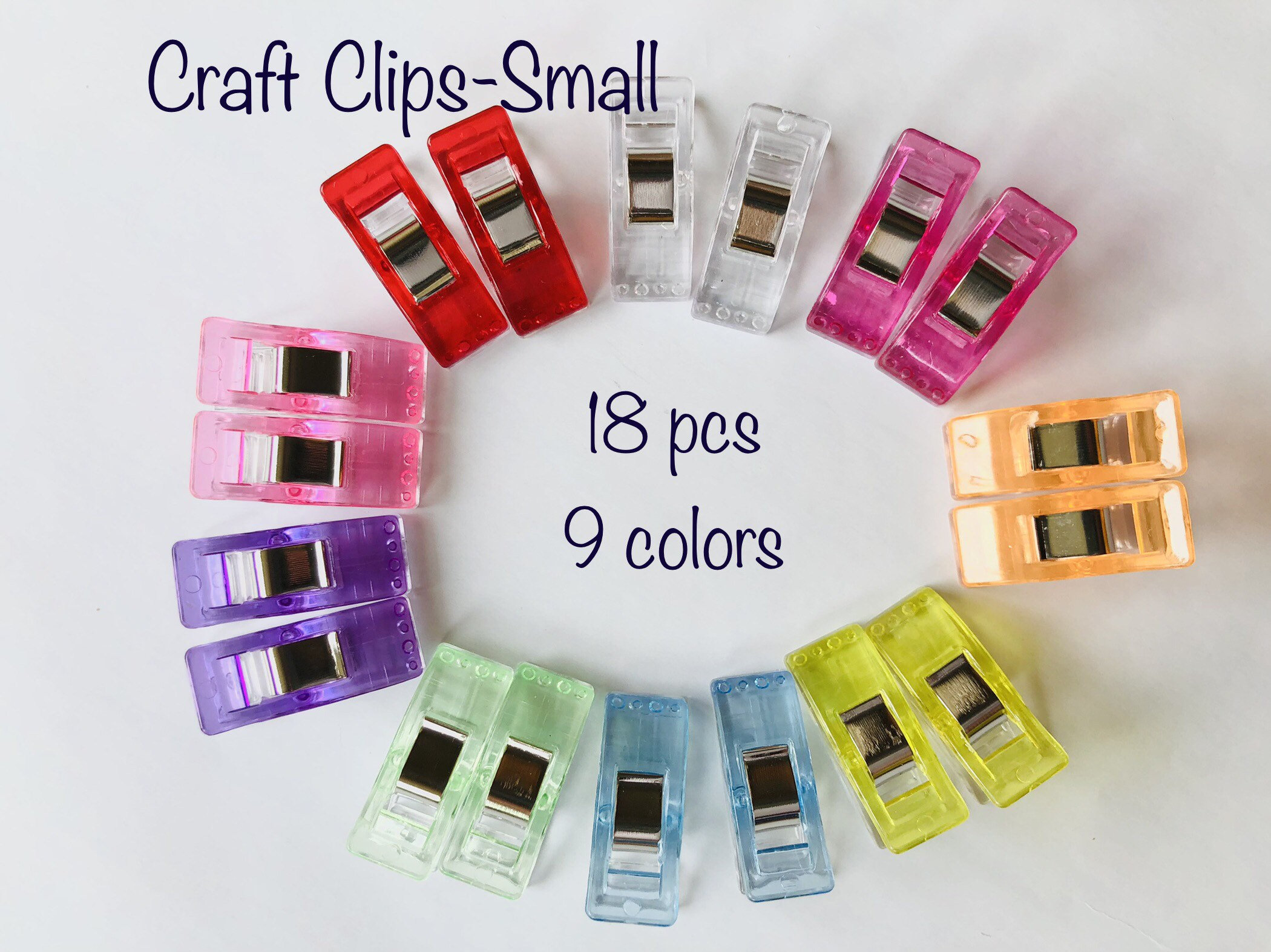 Craft Clips/ Sewing Clips 18 pcs 9 colors x 2 Etsy