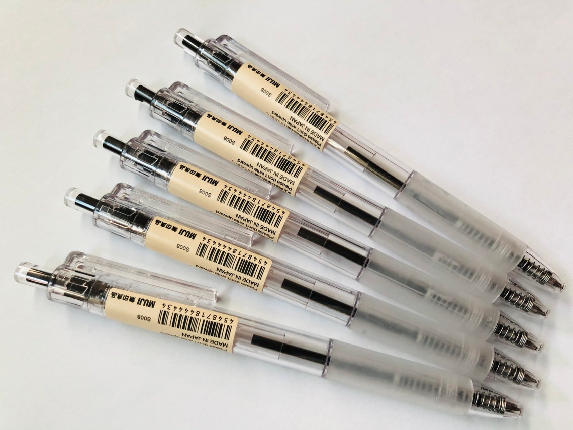 MUJI 0.7mm Retractable Polycarbonate Ballpoint Pen Black 5 Etsy