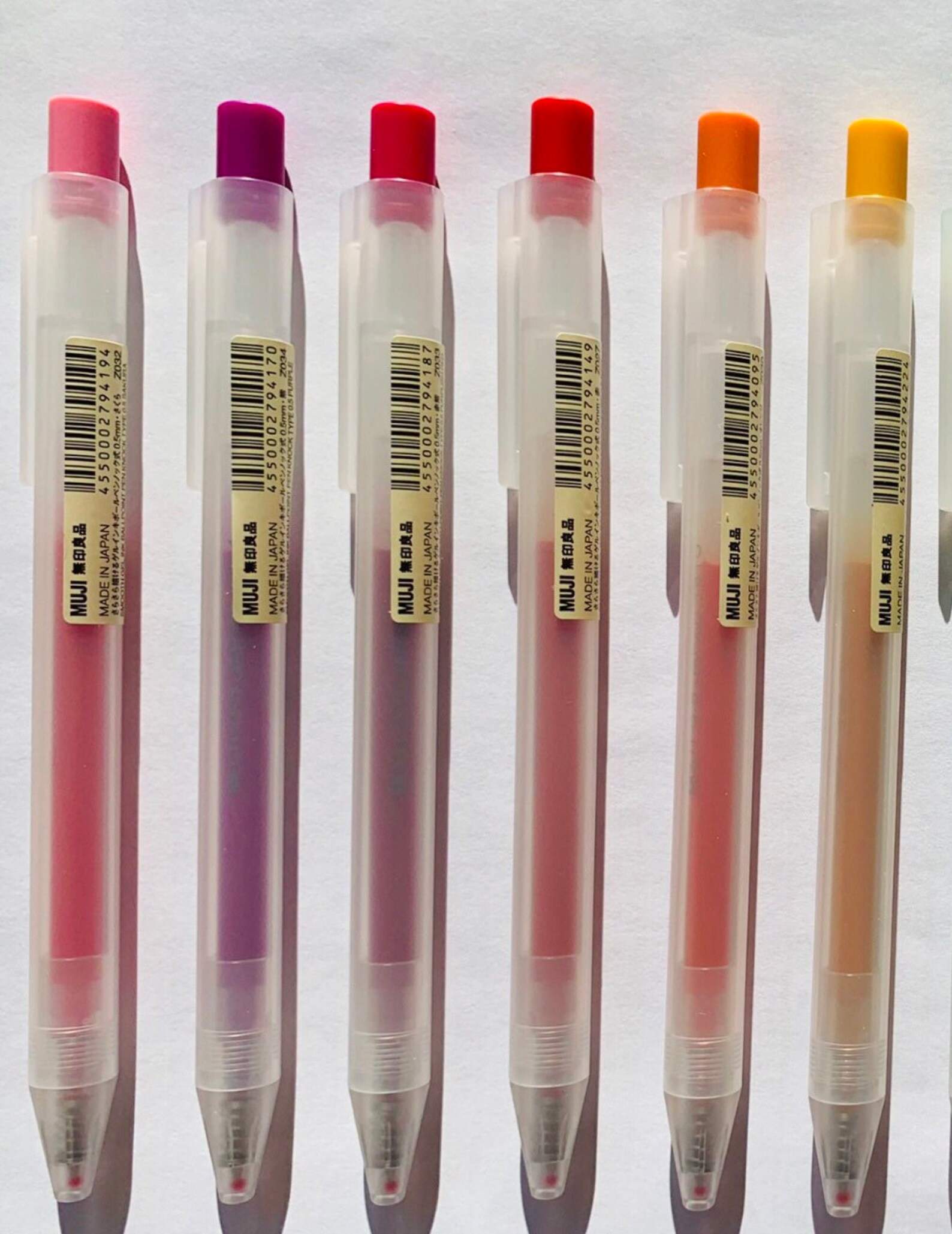 MUJI Smooth GEL INK Ballpoint Pen Knock type 0.5mm 12 color Etsy
