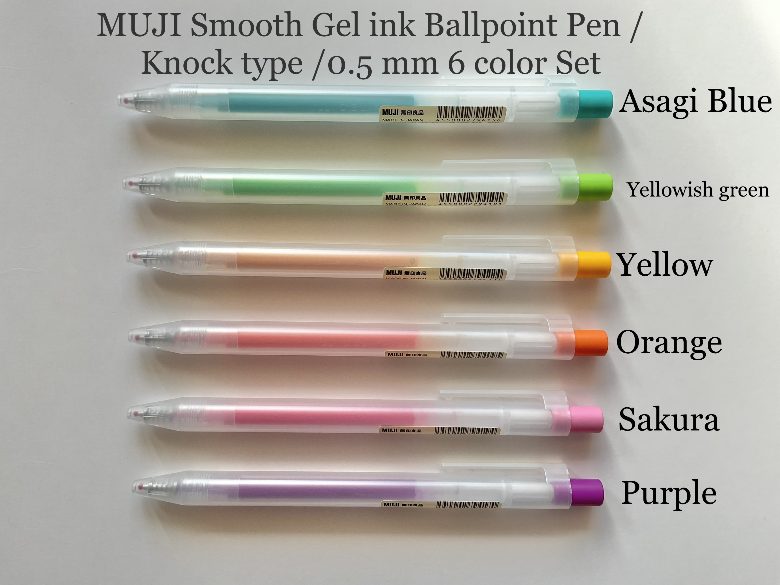 MUJI Gel Ink Ballpoint Pen Black Ink 0.5 Knock Type 10 Pens Smooth Writing  Pen