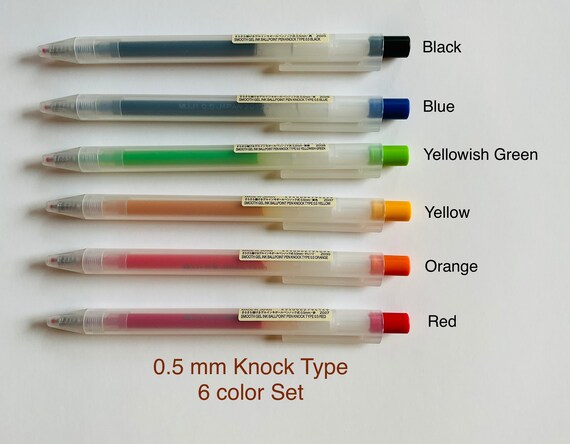  Muji Gel Ink Ballpoint Pens 0.5mm 2-color set Black-5 Pcs  Blue-5Pcs : Office Products
