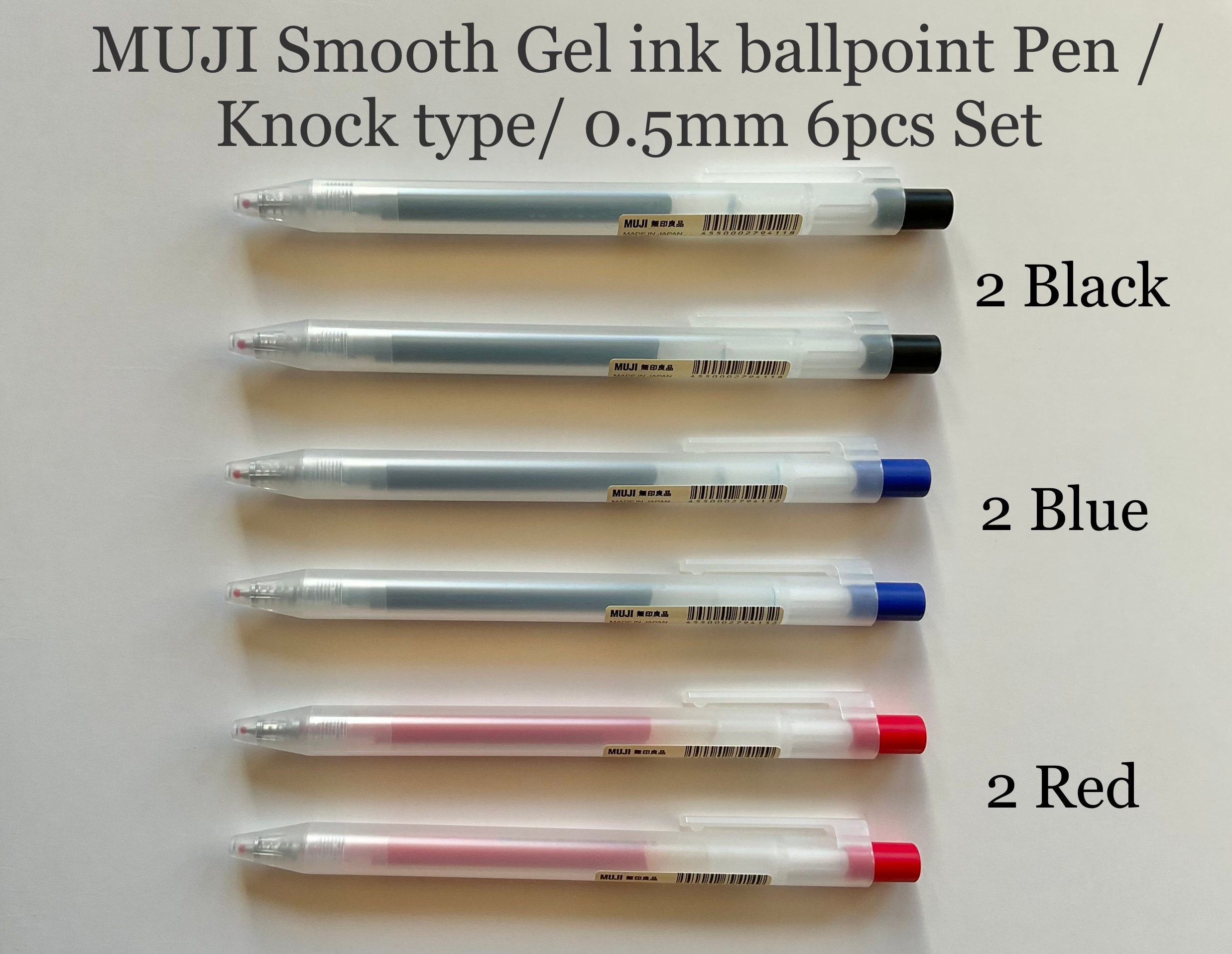 Muji Pens Set Retractable 15 Colors Gel Pens 0.5mm 