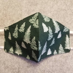 Christmas Tree  3 Layer Adult Cotton Face Mask, Tree Lot Holiday Adjustable Triple Layer Mask