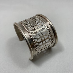 Silver Cuff Bracelet, Modern Upcycled