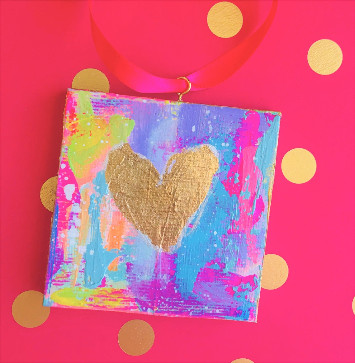 Gold Framed Heart Art 12x12