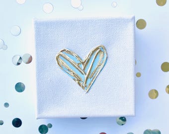 CUADRO DE CORAZÓN AZUL DE BEBÉ / Diseño de corazón azul pequeño / Decoración de habitación infantil / Regalo para baby shower / Regalo para recién nacido / Decoración de regalo para bebé niño / Habitación infantil para niño