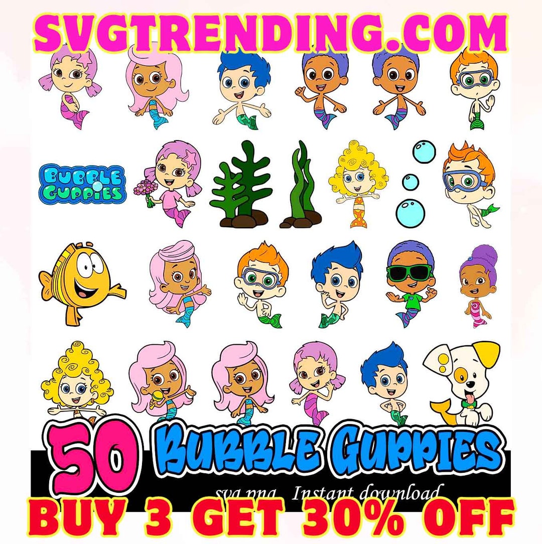 Bubble Guppies Svg Bundle Bubble Guppies Clipart Transparent Etsy Bubble Guppies Svg Bundle Bubble Guppies Clipart Transparent Etsy