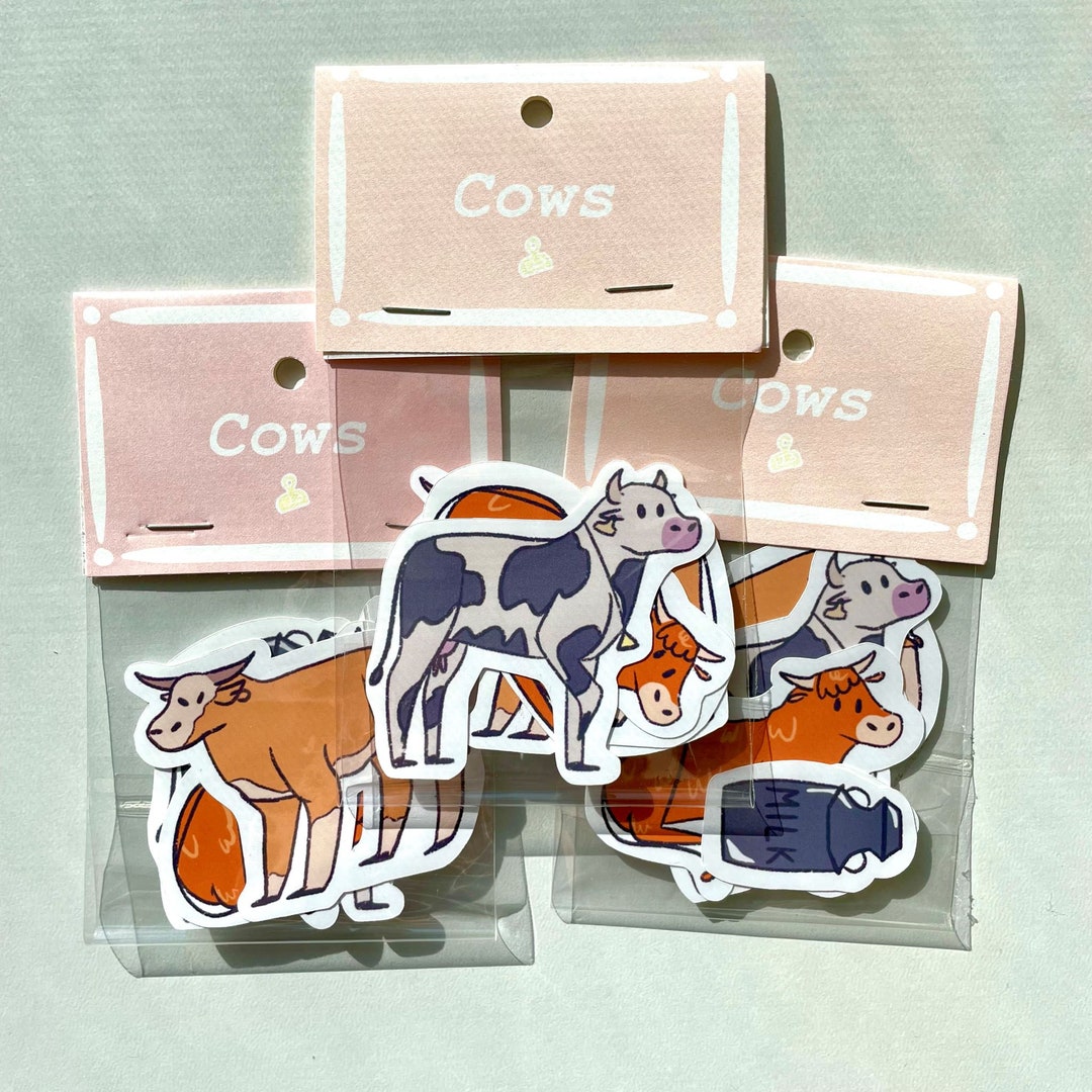 Cow Sticker Pack | Stickers | Animals | - Etsy