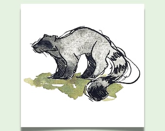 Raccoon Watercolor Print | Raccoon | Animal Art Print