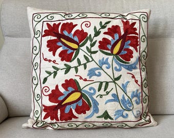 Suzani Hand embroidered cushion cover (45x45cm)