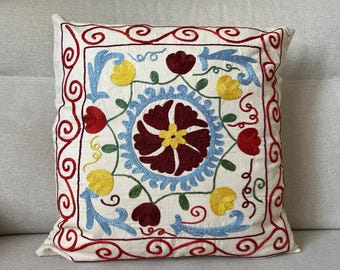 Suzani Hand embroidered cushion cover (45x45cm)
