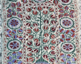 Suzani Hand Embroidered Silk bed cover.