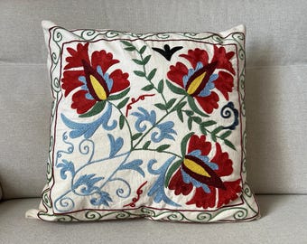 Suzani Hand embroidered cushion cover (45x45cm)