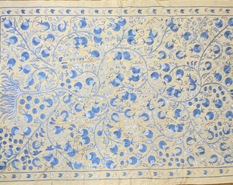 Suzani Hand Embroidered Silk bed cover.