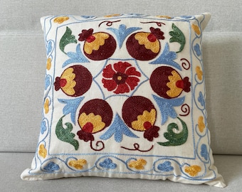 Suzani Hand embroidered cushion cover (45x45cm)