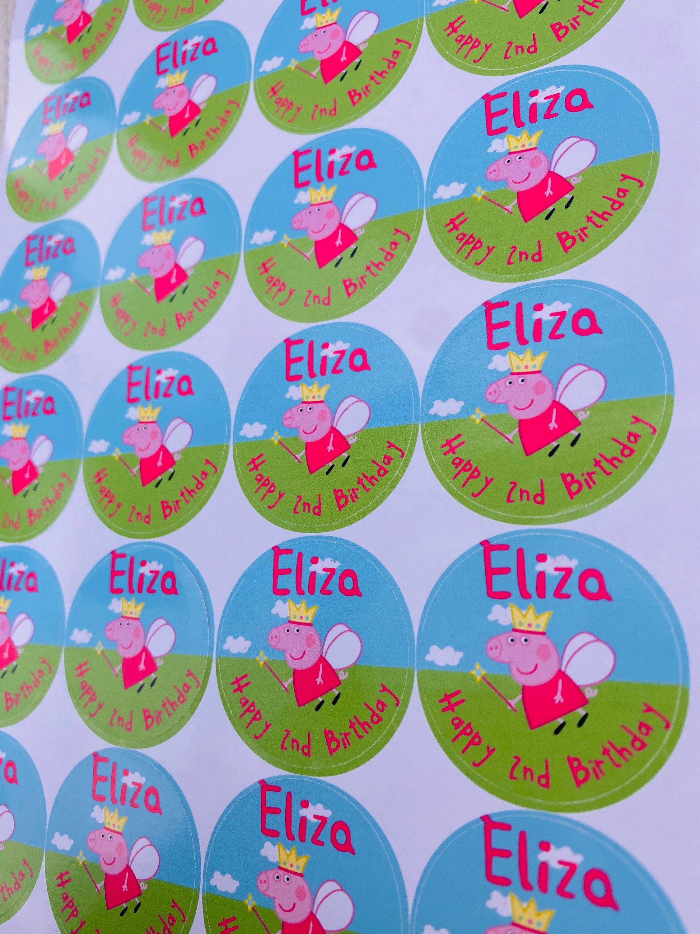 24 Personalised Peppa Pig Birthday Stickers Etsy
