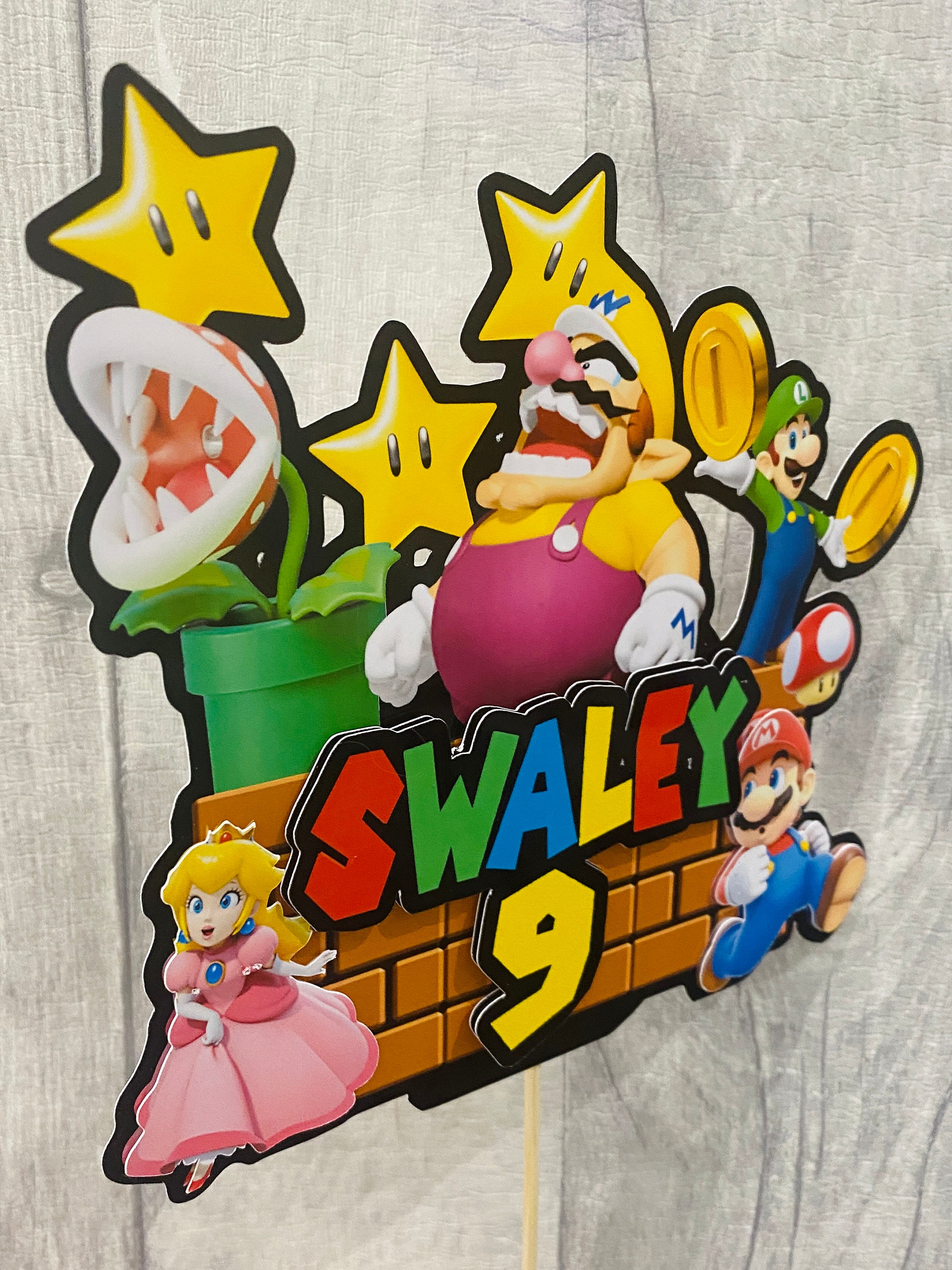 Super mario Personalised Cake Topper | Etsy