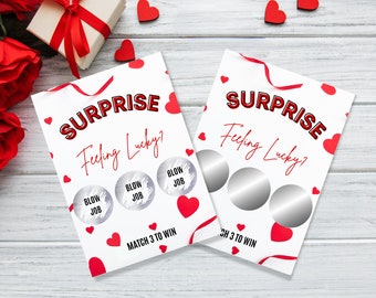 Birthday  Valentines Day Card for Her, for Him, for Girlfriend, for Boyfriend, Funny Day Gift Card, Scratch card adult funny rude
