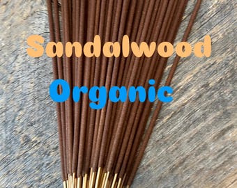 Incienso de sándalo, orgánico, enrollado a mano, aroma amaderado