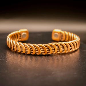Pure Copper Bracelet with Magnets - Healing Bracelet - Copper Cuff Bangle - Handmade in Nepal - For men and women - Copper gifts for Him/Her
