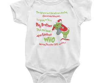 Big Brother or Big Sister Announcement Baby Bodysuit | Themed Pregnancy Reveal Onesie