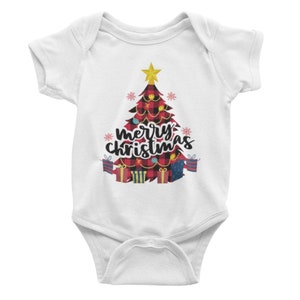 Merry Christmas Tree.. Christmas Baby Bodysuit/ Onesie