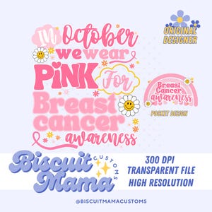 Breast Cancer Awareness, In October we wear pink, digital file Wear Pink