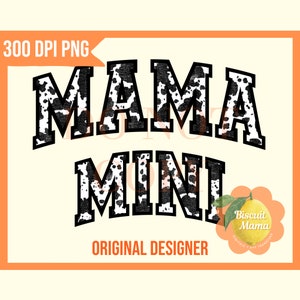 Mama Mini motif vache MAMA & MINI PNG dtf design