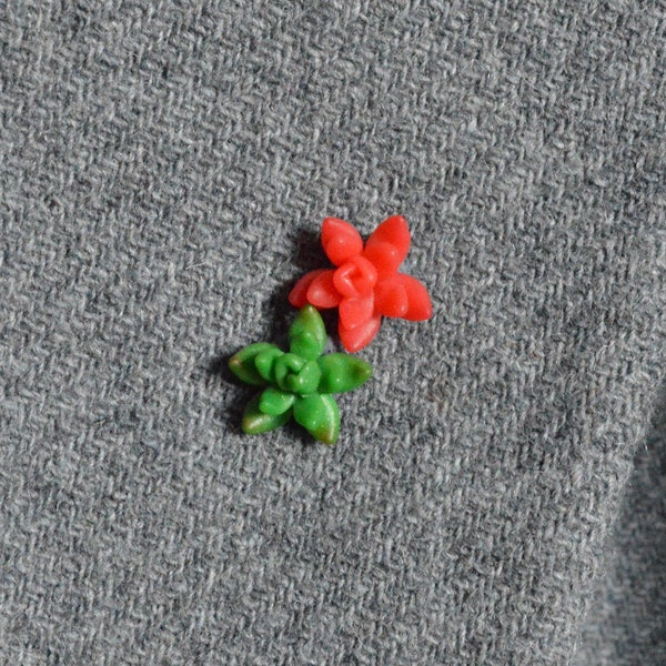 Pins fleur / Broche fleur / Bijou cactus / pins en argile polymère / Cadeau fait main original / Broche fantaisie /