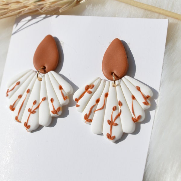 Boucles d'oreilles automne en argile polymère faites main / cadeau originale personnalisée femme