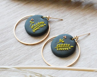 Pendientes criollos / joya arcilla polimérica / joya fantasía / regalo personalizado hecho a mano / Pendientes flor