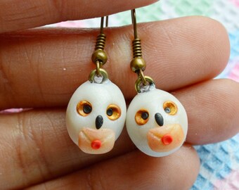 Customizable and handmade fancy owl earrings