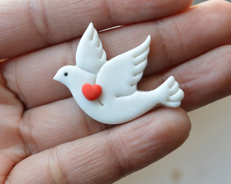 Broche colombe Symbole de la paix fait main, signe de paix et d'union image 4
