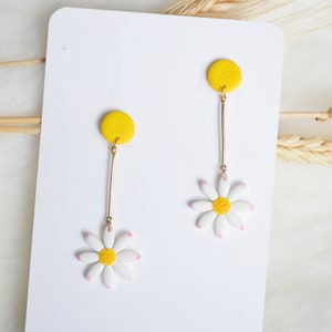 Handmade and customizable spring flower earrings / daisy and daisy earrings image 2