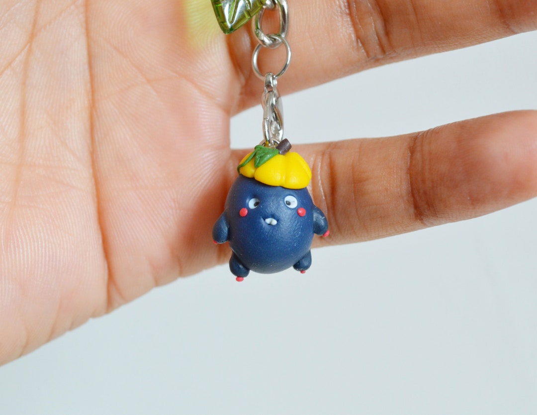 Key Ring for Geek, Cute Creature Key Ring in the Forest, Pumpkin Key Ring, Video Game Key Ring