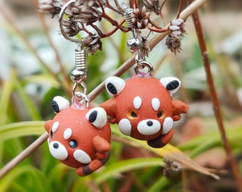 Boucles d'oreilles Panda faites main et personnalisables