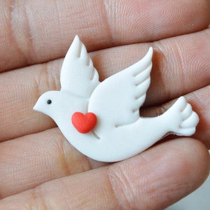 Broche colombe Symbole de la paix fait main, signe de paix et d'union image 2
